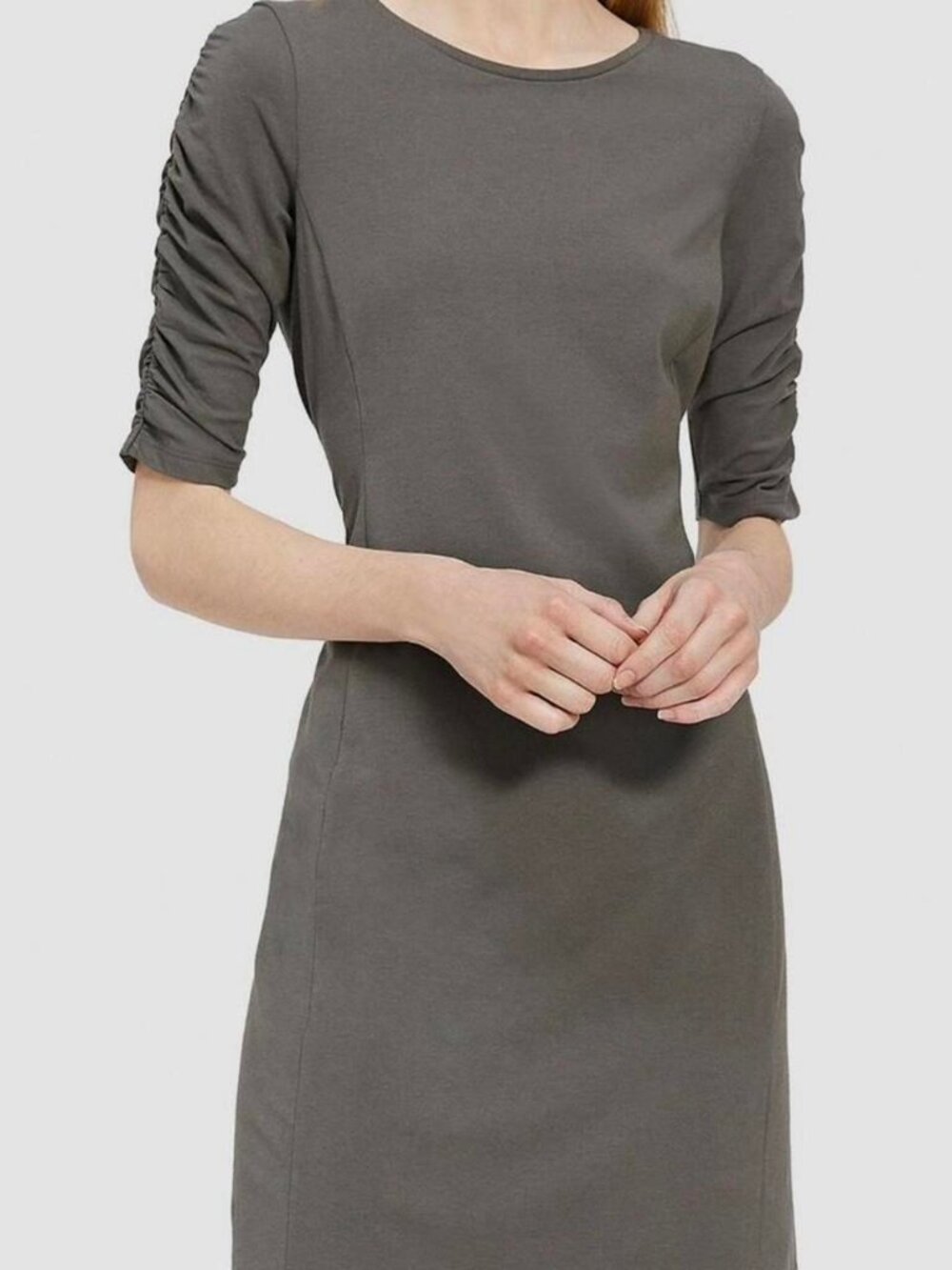 Theory Gathered Sleeve Modal Cotton Dress Size XS Excellent